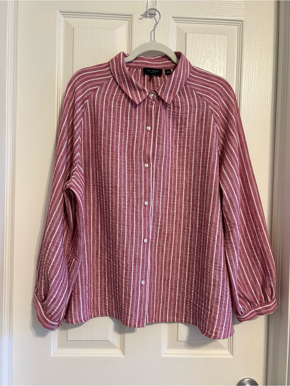 Ted Baker London Red and White Striped Button Shirt